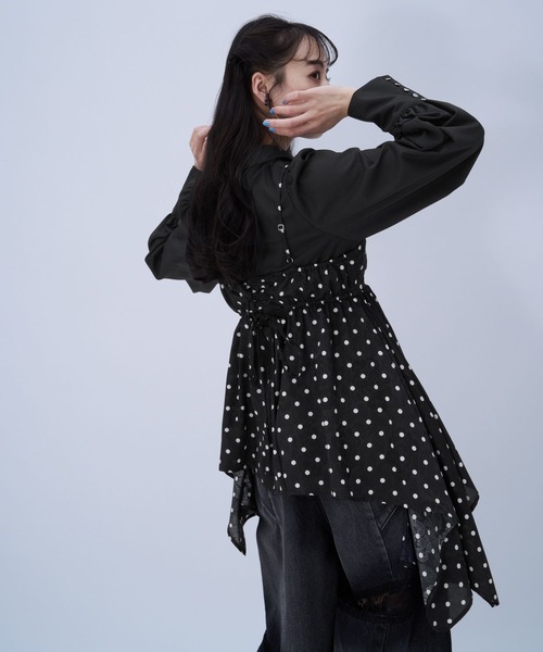 HARE(ハレ)の「2Pドットキャミソール/ショートシャツ(HARE)(シャツ/ブラウス・レディース・ブラック/ホワイト・FREE)」の15枚目の写真