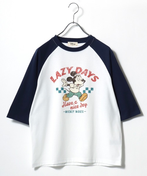 Disney（ディズニー）の「2026SS Disney/ディズニー ミッキー フロント/バックプリント ラグラン5分袖Tシャツ（Tシャツ/カットソー・レディース・ホワイト系その他/クリーム/アッシュグレー/オフホワイト・L/M）」の20枚目の写真