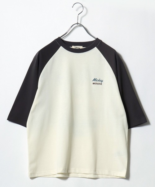 Disney（ディズニー）の「2026SS Disney/ディズニー ミッキー フロント/バックプリント ラグラン5分袖Tシャツ（Tシャツ/カットソー・レディース・ホワイト系その他/クリーム/アッシュグレー/オフホワイト・L/M）」の16枚目の写真