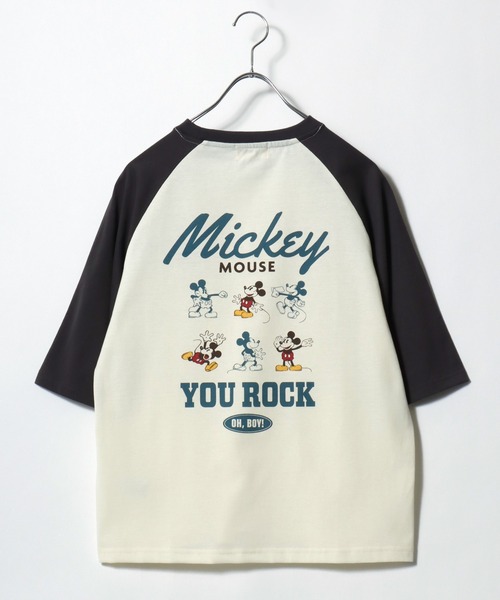 Disney（ディズニー）の「2026SS Disney/ディズニー ミッキー フロント/バックプリント ラグラン5分袖Tシャツ（Tシャツ/カットソー・レディース・ホワイト系その他/クリーム/アッシュグレー/オフホワイト・L/M）」の17枚目の写真