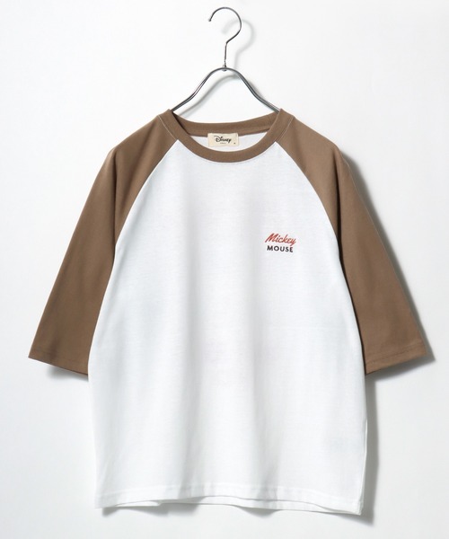 Disney（ディズニー）の「2026SS Disney/ディズニー ミッキー フロント/バックプリント ラグラン5分袖Tシャツ（Tシャツ/カットソー・レディース・ホワイト系その他/クリーム/アッシュグレー/オフホワイト・L/M）」の14枚目の写真