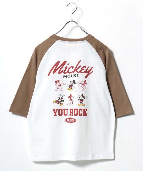 Disney（ディズニー）の「2026SS Disney/ディズニー ミッキー フロント/バックプリント ラグラン5分袖Tシャツ（Tシャツ/カットソー・レディース・ホワイト系その他/クリーム/アッシュグレー/オフホワイト・L/M）」の15枚目の写真