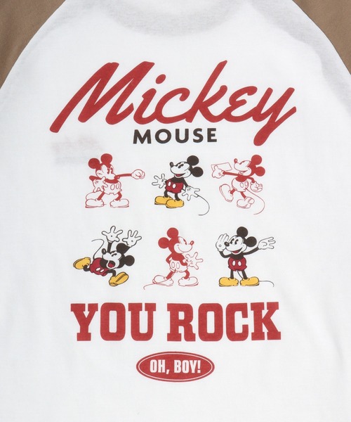 Disney（ディズニー）の「2026SS Disney/ディズニー ミッキー フロント/バックプリント ラグラン5分袖Tシャツ（Tシャツ/カットソー・レディース・ホワイト系その他/クリーム/アッシュグレー/オフホワイト・L/M）」の12枚目の写真