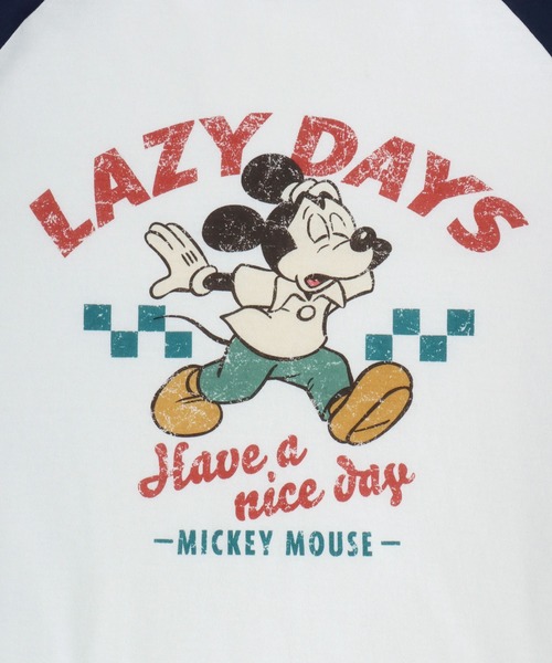 Disney（ディズニー）の「2026SS Disney/ディズニー ミッキー フロント/バックプリント ラグラン5分袖Tシャツ（Tシャツ/カットソー・レディース・ホワイト系その他/クリーム/アッシュグレー/オフホワイト・L/M）」の13枚目の写真