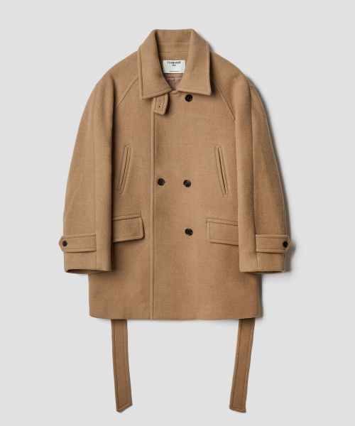 TTUDEMENT(トュードメント)の「BELTED HIGHNECK WOOL COAT CAMEL(チェスターコート・レディース・その他・S/M)」の2枚目の写真