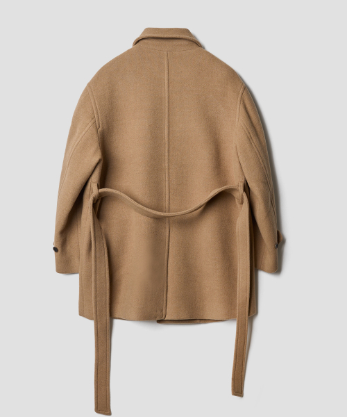TTUDEMENT(トュードメント)の「BELTED HIGHNECK WOOL COAT CAMEL(チェスターコート・レディース・その他・S/M)」の3枚目の写真