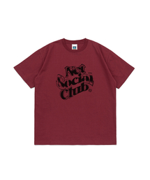 ブラーリーロゴ半袖Tシャツ(バーガンディ)