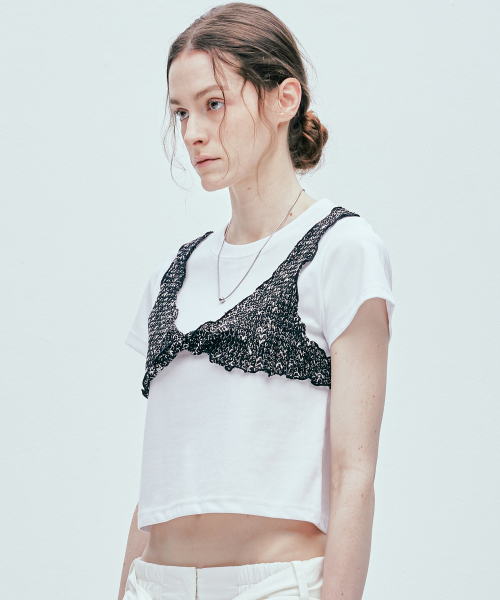 S SY(エスエスワイ)の「ビスチェクロップTシャツ(Tシャツ/カットソー・レディース・その他・ONE SIZE)」の2枚目の写真