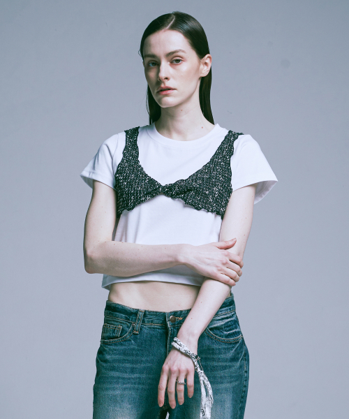 S SY(エスエスワイ)の「ビスチェクロップTシャツ(Tシャツ/カットソー・レディース・その他・ONE SIZE)」の5枚目の写真
