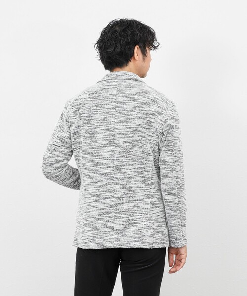 Stutostein Nolley's（シュテットシュタインノーリーズ）の「《ビジカジ対応》ツィードジャージー ジャケット型カーディガン 26SS（カーディガン/ボレロ・メンズ・ネイビー/グレー/ベージュ・M/S/XL/L）」の10枚目の写真