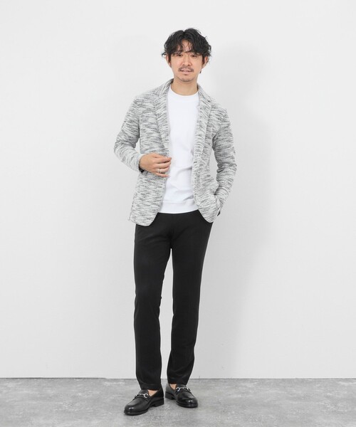 Stutostein Nolley's（シュテットシュタインノーリーズ）の「《ビジカジ対応》ツィードジャージー ジャケット型カーディガン 26SS（カーディガン/ボレロ・メンズ・ネイビー/グレー/ベージュ・M/S/XL/L）」の13枚目の写真