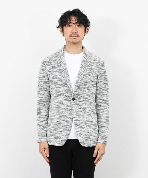 Stutostein Nolley's（シュテットシュタインノーリーズ）の「《ビジカジ対応》ツィードジャージー ジャケット型カーディガン 26SS（カーディガン/ボレロ・メンズ・ネイビー/グレー/ベージュ・M/S/XL/L）」の15枚目の写真