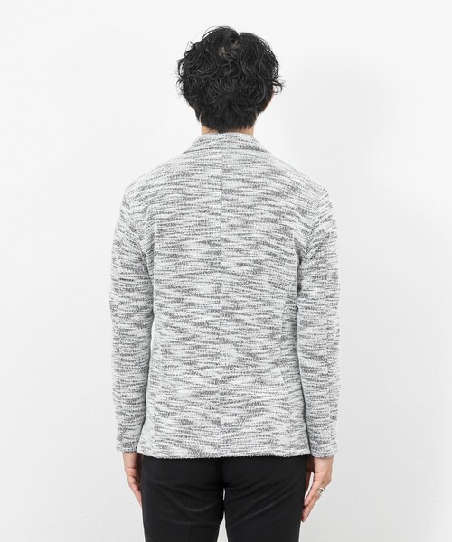 Stutostein Nolley's（シュテットシュタインノーリーズ）の「《ビジカジ対応》ツィードジャージー ジャケット型カーディガン 26SS（カーディガン/ボレロ・メンズ・ネイビー/グレー/ベージュ・M/S/XL/L）」の17枚目の写真