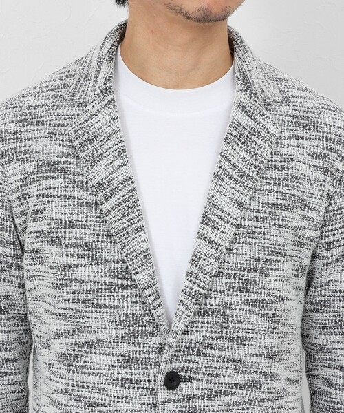 Stutostein Nolley's（シュテットシュタインノーリーズ）の「《ビジカジ対応》ツィードジャージー ジャケット型カーディガン 26SS（カーディガン/ボレロ・メンズ・ネイビー/グレー/ベージュ・M/S/XL/L）」の18枚目の写真