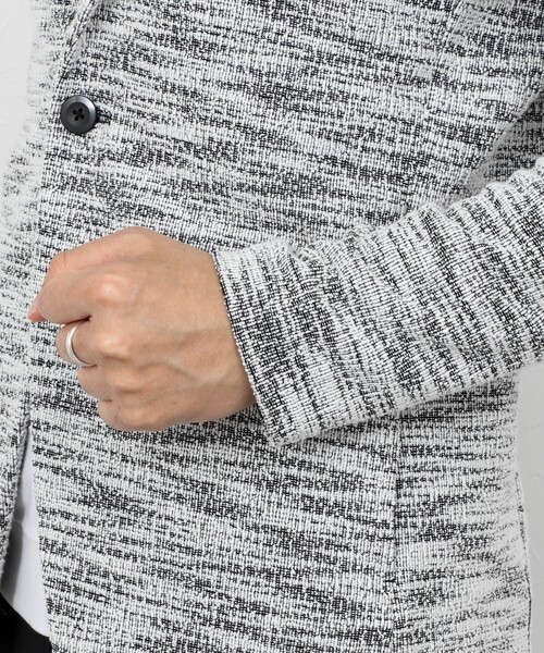 Stutostein Nolley's（シュテットシュタインノーリーズ）の「《ビジカジ対応》ツィードジャージー ジャケット型カーディガン 26SS（カーディガン/ボレロ・メンズ・ネイビー/グレー/ベージュ・M/S/XL/L）」の19枚目の写真