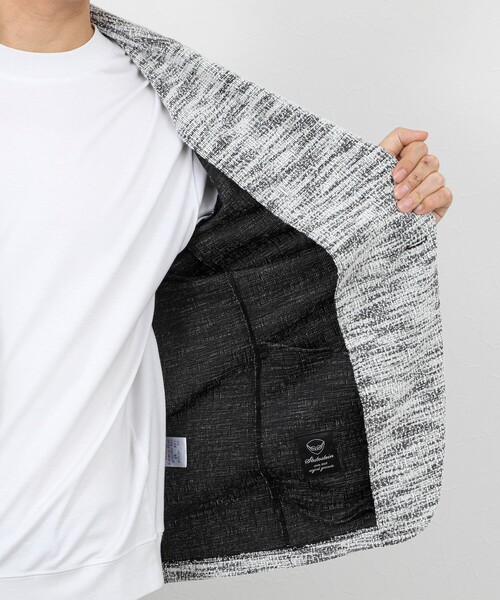 Stutostein Nolley's（シュテットシュタインノーリーズ）の「《ビジカジ対応》ツィードジャージー ジャケット型カーディガン 26SS（カーディガン/ボレロ・メンズ・ネイビー/グレー/ベージュ・M/S/XL/L）」の20枚目の写真