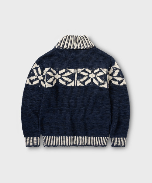 NONBLANK(ノンブランク)の「コウィチャン ジップアップカーディガン_NAVY(ニット/セーター・メンズ・ネイビー・M/L/XL)」の2枚目の写真