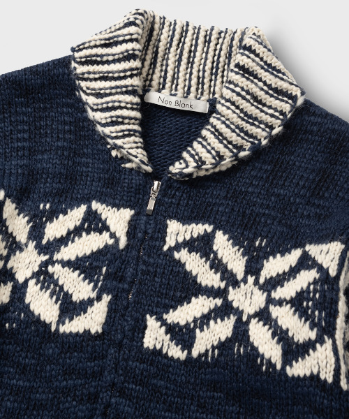 NONBLANK(ノンブランク)の「コウィチャン ジップアップカーディガン_NAVY(ニット/セーター・メンズ・ネイビー・M/L/XL)」の3枚目の写真