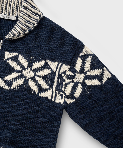 NONBLANK(ノンブランク)の「コウィチャン ジップアップカーディガン_NAVY(ニット/セーター・メンズ・ネイビー・M/L/XL)」の5枚目の写真