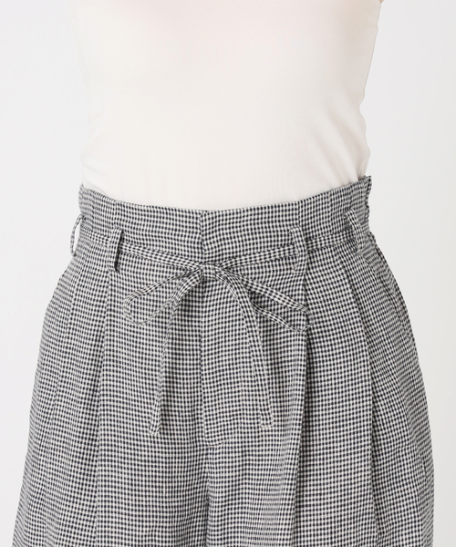 JOURNAL STANDARD（ジャーナルスタンダード）の「ゼフィールリネンベルテッドギャザーパンツ（その他パンツ・レディース・ブラウン系その他/ブラック×ブラック・36/38）」の22枚目の写真