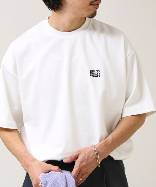 KELTY(ケルティ)の「【KELTY×GLOSTER】別注 ポンチT(Tシャツ/カットソー・メンズ・ブラック/オフホワイト/チャコールグレー・S/M/L)」の1枚目の写真