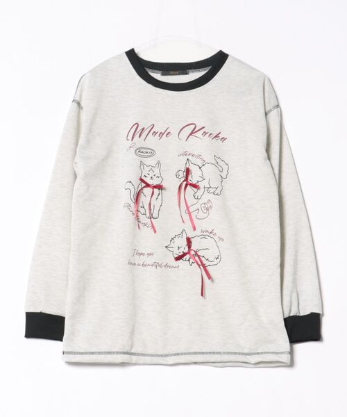 Ritzy(リッツィー)の「キャットプリント オーバーサイズスウェット(スウェット・レディース・ネイビー/グレー・M/L)」の10枚目の写真