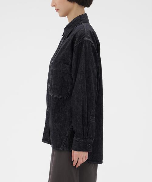 MHL.(エムエイチエル)の「CANTON BLACK LIGHT DENIM(シャツ/ブラウス・レディース・ブラック・36)」の3枚目の写真