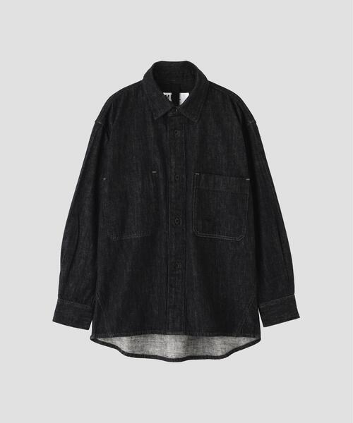 MHL.(エムエイチエル)の「CANTON BLACK LIGHT DENIM(シャツ/ブラウス・レディース・ブラック・36)」の4枚目の写真