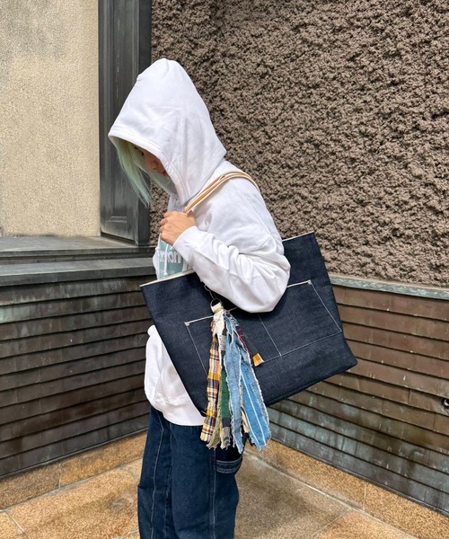 GREEN BOWL(グリーンボウル)の「グリーンボウル【GREEN BOWL】Denim Tote Bag(トートバッグ・メンズ・インディゴブルー・FREE)」の6枚目の写真