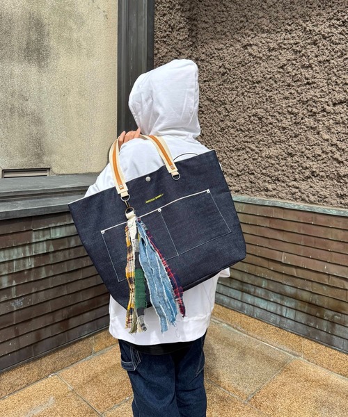 GREEN BOWL(グリーンボウル)の「グリーンボウル【GREEN BOWL】Denim Tote Bag(トートバッグ・メンズ・インディゴブルー・FREE)」の5枚目の写真