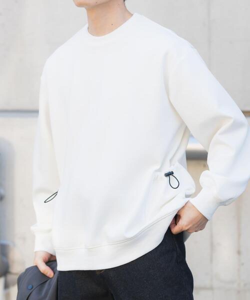 ITEMS URBANRESEARCH（アイテムズ アーバンリサーチ）の「サイドストレージダンボールプルオーバー（スウェット・メンズ・ホワイト/ベージュ/チャコールグレー・MEDIUM/LARGE）」の4枚目の写真