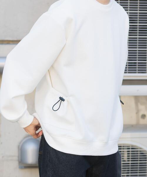 ITEMS URBANRESEARCH（アイテムズ アーバンリサーチ）の「サイドストレージダンボールプルオーバー（スウェット・メンズ・ホワイト/ベージュ/チャコールグレー・MEDIUM/LARGE）」の5枚目の写真