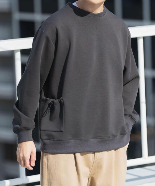 ITEMS URBANRESEARCH（アイテムズ アーバンリサーチ）の「サイドストレージダンボールプルオーバー（スウェット・メンズ・ホワイト/ベージュ/チャコールグレー・MEDIUM/LARGE）」の9枚目の写真