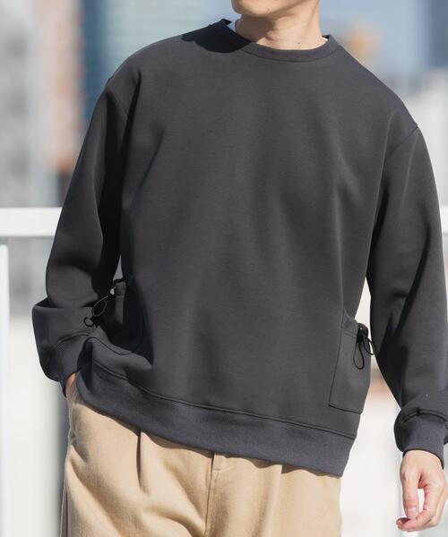 ITEMS URBANRESEARCH（アイテムズ アーバンリサーチ）の「サイドストレージダンボールプルオーバー（スウェット・メンズ・ホワイト/ベージュ/チャコールグレー・MEDIUM/LARGE）」の12枚目の写真