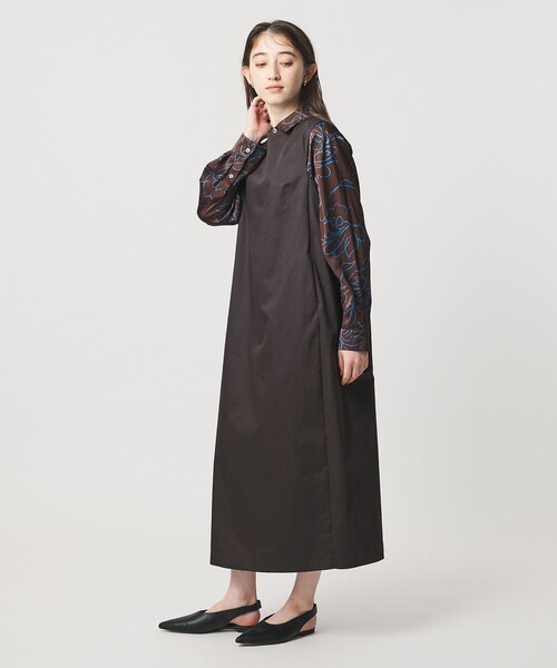 UNITED ARROWS(ユナイテッドアローズ)の「バックコンシャス ワンピース ‐ウォッシャブル‐(ワンピース・レディース・ブラック/ダークブラウン・38/36)」の9枚目の写真