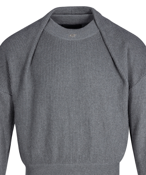 51%(フィフティーワンパーセント)の「Shawl knit - Grey(ニット/セーター・メンズ・その他・MEDIUM/LARGE)」の3枚目の写真