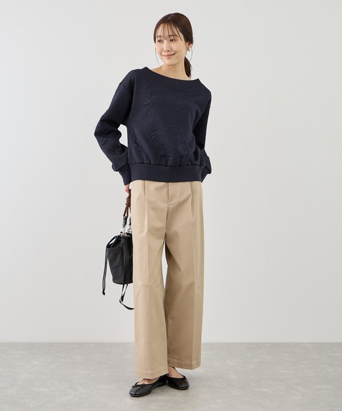 ROPE' PICNIC（ロペピクニック）の「2WAYボートネック花柄ふくれジャガードプルオーバー（スウェット・レディース・サックスブルー/ネイビー/ホワイト・FREE）」の12枚目の写真