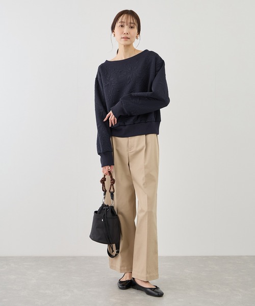 ROPE' PICNIC（ロペピクニック）の「2WAYボートネック花柄ふくれジャガードプルオーバー（スウェット・レディース・サックスブルー/ネイビー/ホワイト・FREE）」の13枚目の写真