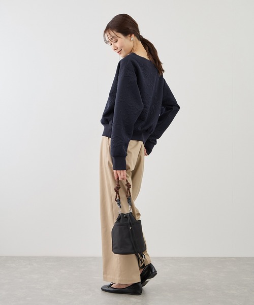 ROPE' PICNIC（ロペピクニック）の「2WAYボートネック花柄ふくれジャガードプルオーバー（スウェット・レディース・サックスブルー/ネイビー/ホワイト・FREE）」の14枚目の写真