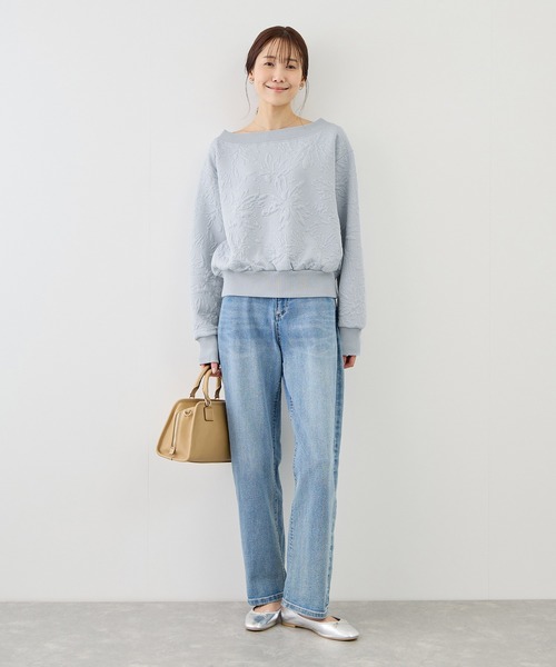 ROPE' PICNIC（ロペピクニック）の「2WAYボートネック花柄ふくれジャガードプルオーバー（スウェット・レディース・サックスブルー/ネイビー/ホワイト・FREE）」の20枚目の写真
