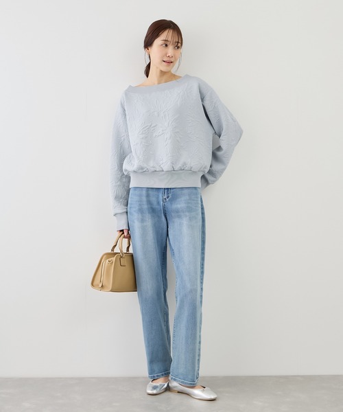 ROPE' PICNIC（ロペピクニック）の「2WAYボートネック花柄ふくれジャガードプルオーバー（スウェット・レディース・サックスブルー/ネイビー/ホワイト・FREE）」の21枚目の写真