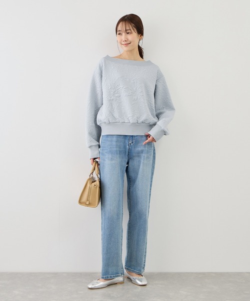 ROPE' PICNIC（ロペピクニック）の「2WAYボートネック花柄ふくれジャガードプルオーバー（スウェット・レディース・サックスブルー/ネイビー/ホワイト・FREE）」の22枚目の写真