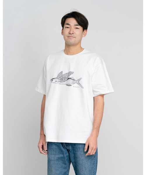 Knuu（ヌウ）の「Flying Fish T-Shirt（Tシャツ/カットソー・メンズ・ブラック/ホワイト・SMALL/MEDIUM/LARGE/X-LARGE）」の5枚目の写真