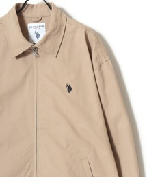 U.S. POLO ASSN./ユーエスポロアッスン 別注 Harrington Jacket/オーバーサイズ コットンツイル ロゴ ワンポイント刺繍 ダブルジップ ハリントンジャケット/スイングトップ/ブルゾン/レディース メンズ