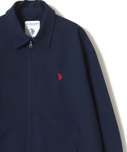 U.S. POLO ASSN.(ユーエスポロアッスン)の「U.S. POLO ASSN./ユーエスポロアッスン 別注 Harrington Jacket/オーバーサイズ コットンツイル ロゴ ワンポイント刺繍 ダブルジップ ハリントンジャケット/スイングトップ/ブルゾン/レディース メンズ(ブルゾン・メンズ・ベージュ/ブラック/ネイビー・L/M/LL)」の1枚目の写真