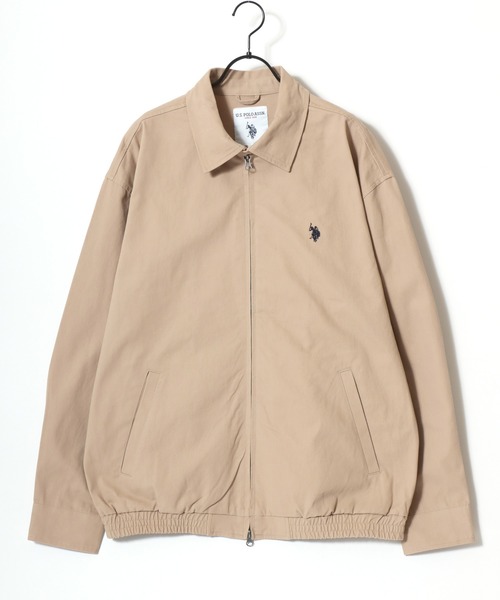 U.S. POLO ASSN.(ユーエスポロアッスン)の「U.S. POLO ASSN./ユーエスポロアッスン 別注 Harrington Jacket/オーバーサイズ コットンツイル ロゴ ワンポイント刺繍 ダブルジップ ハリントンジャケット/スイングトップ/ブルゾン/レディース メンズ(ブルゾン・メンズ・ベージュ/ブラック/ネイビー・L/M/LL)」の10枚目の写真
