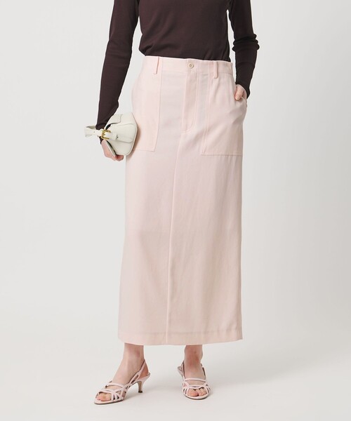 UNITED ARROWS（ユナイテッドアローズ）の「アセテートポリエステル ベイカースカート（スカート・レディース・ネイビー/ライトピンク/オリーブ・36/38）」の3枚目の写真