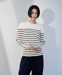 milli de l'air 袖口ボタンリブニットプルオーバー