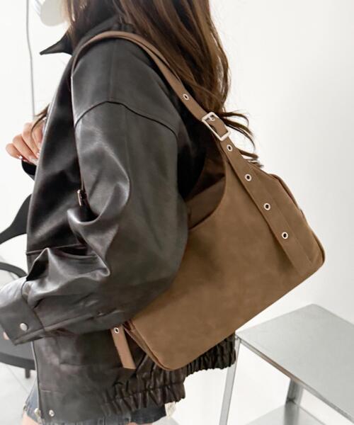 WEGO（ウィゴー）の「WEGO/ハトメベルトハンドバッグ（ハンドバッグ・レディース・ブラック/ピンク/ブラウン・FREE）」の2枚目の写真