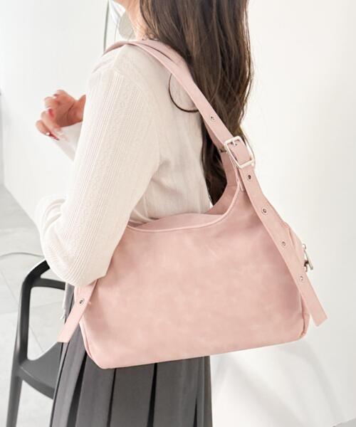 WEGO（ウィゴー）の「WEGO/ハトメベルトハンドバッグ（ハンドバッグ・レディース・ブラック/ピンク/ブラウン・FREE）」の7枚目の写真